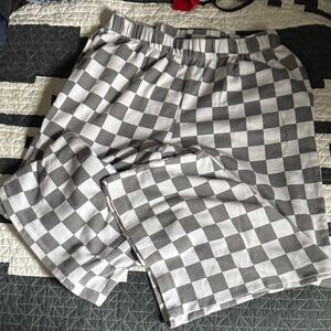 Ascot & Hart x Target Gray & White Checkered cropped wide leg sweatpants Medium